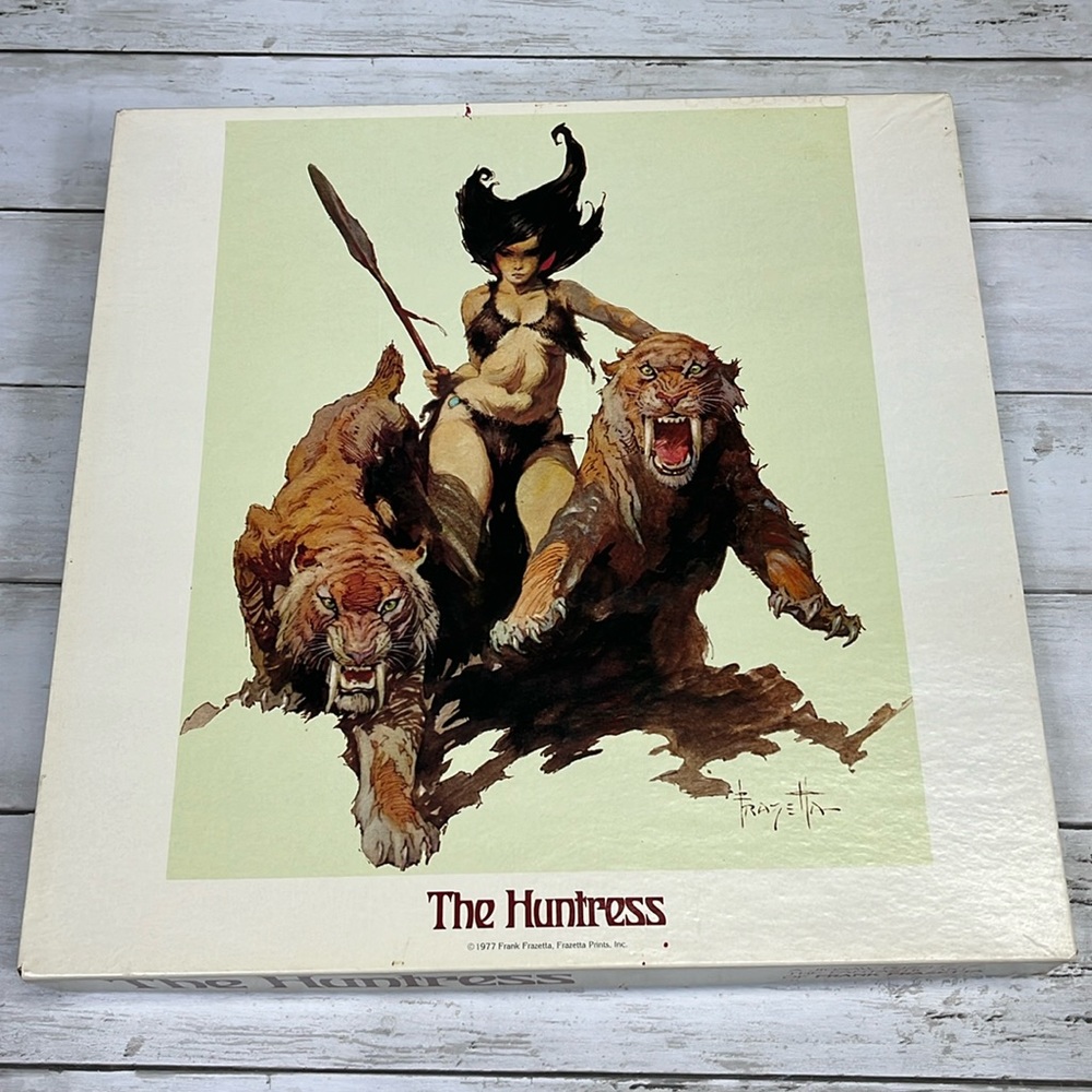 Vintage 1977 Frank Frazetta The Huntress fantasy puzzle 551 pieces